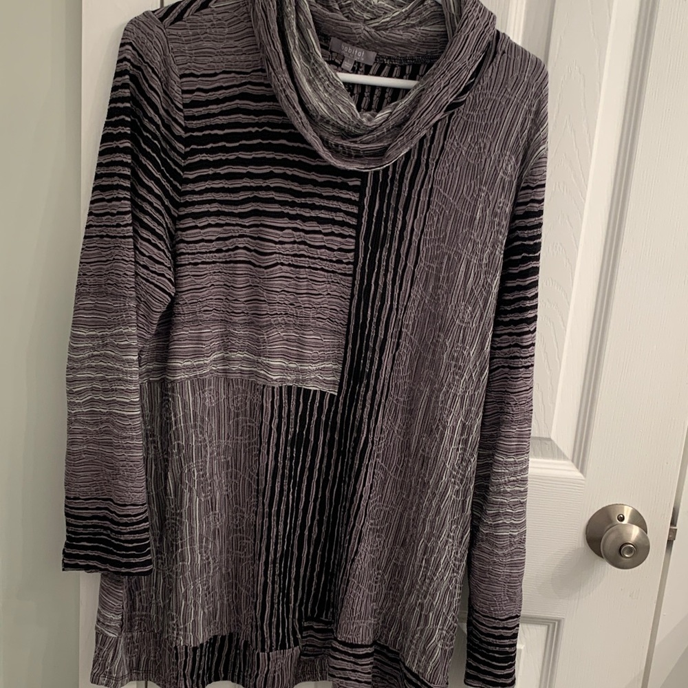 Habitat Charcoal and Light Gray Women's Cowl Neck Sweater